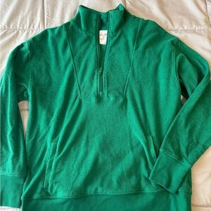 Aerie Emerald Quarter-Zip Sweatshirt